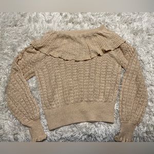 Free People off the shoulder nude sweater XS
